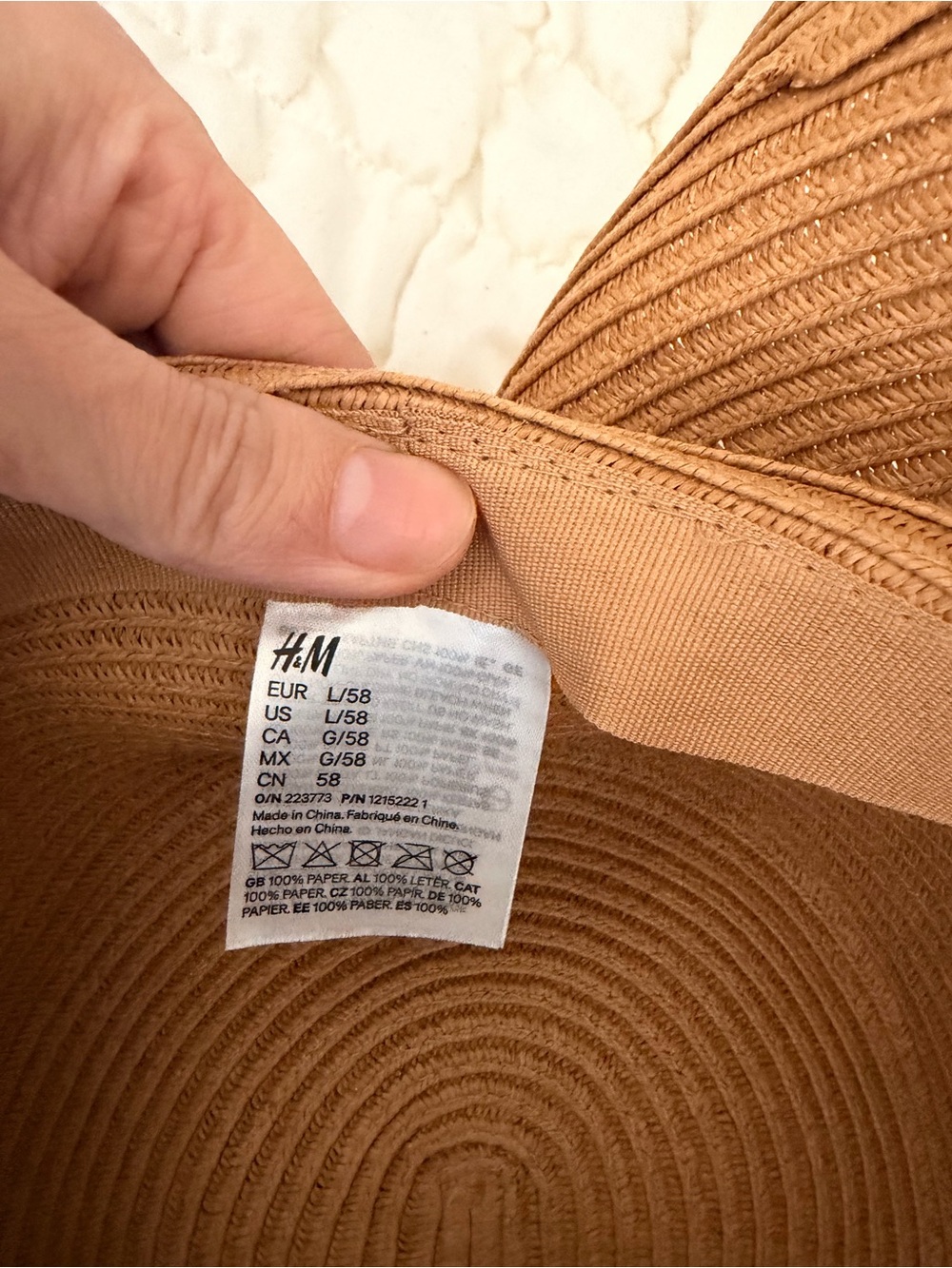 H&M Tan Wide-Brim Straw Sun Hat - Picture 2 of 2